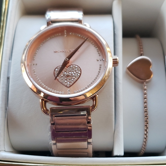 Michael Kors rose gold watch and bracelet main image 6